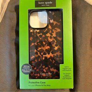 kate spade Tortoiseshell Glossy Phone Case in Brown and Black